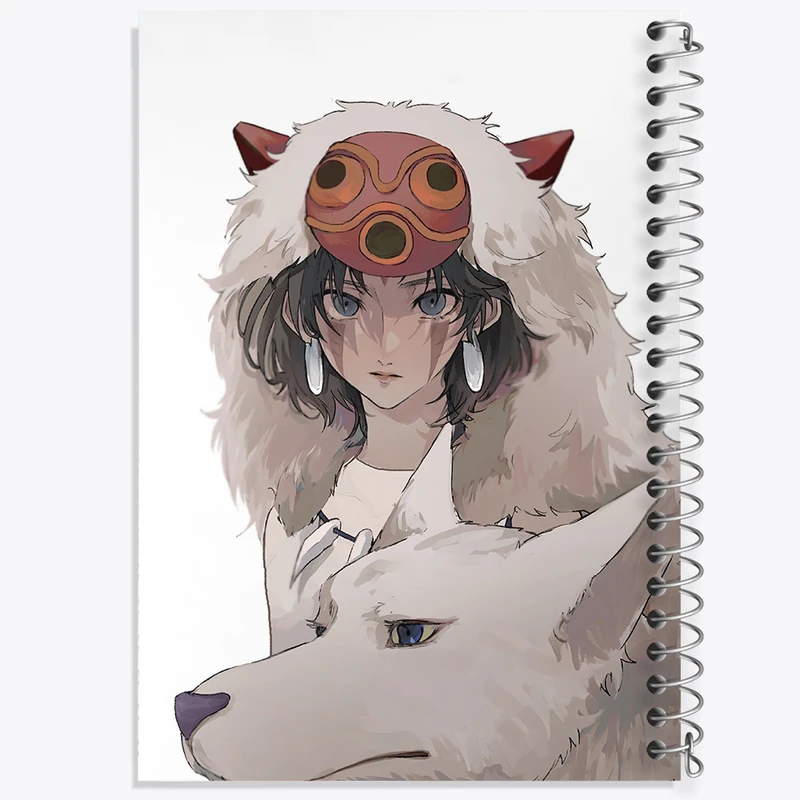 دفتر ژورنال نویسی 50 برگ خندالو مدل نقطه ای طرح سان انیمه پرنسس مونونوکه کد 34122