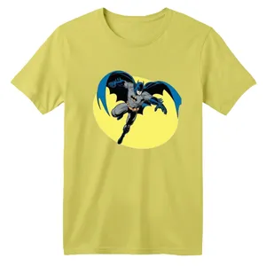 تی شرت آستین کوتاه بچگانه مدل بتمن کد ۲۴ رنگ زرد لیمویی