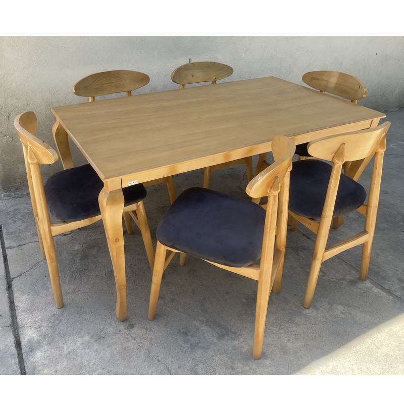 میز و صندلی ناهارخوری 6 نفره گالری چوب آشنایی مدل Khod-Van-Mehr