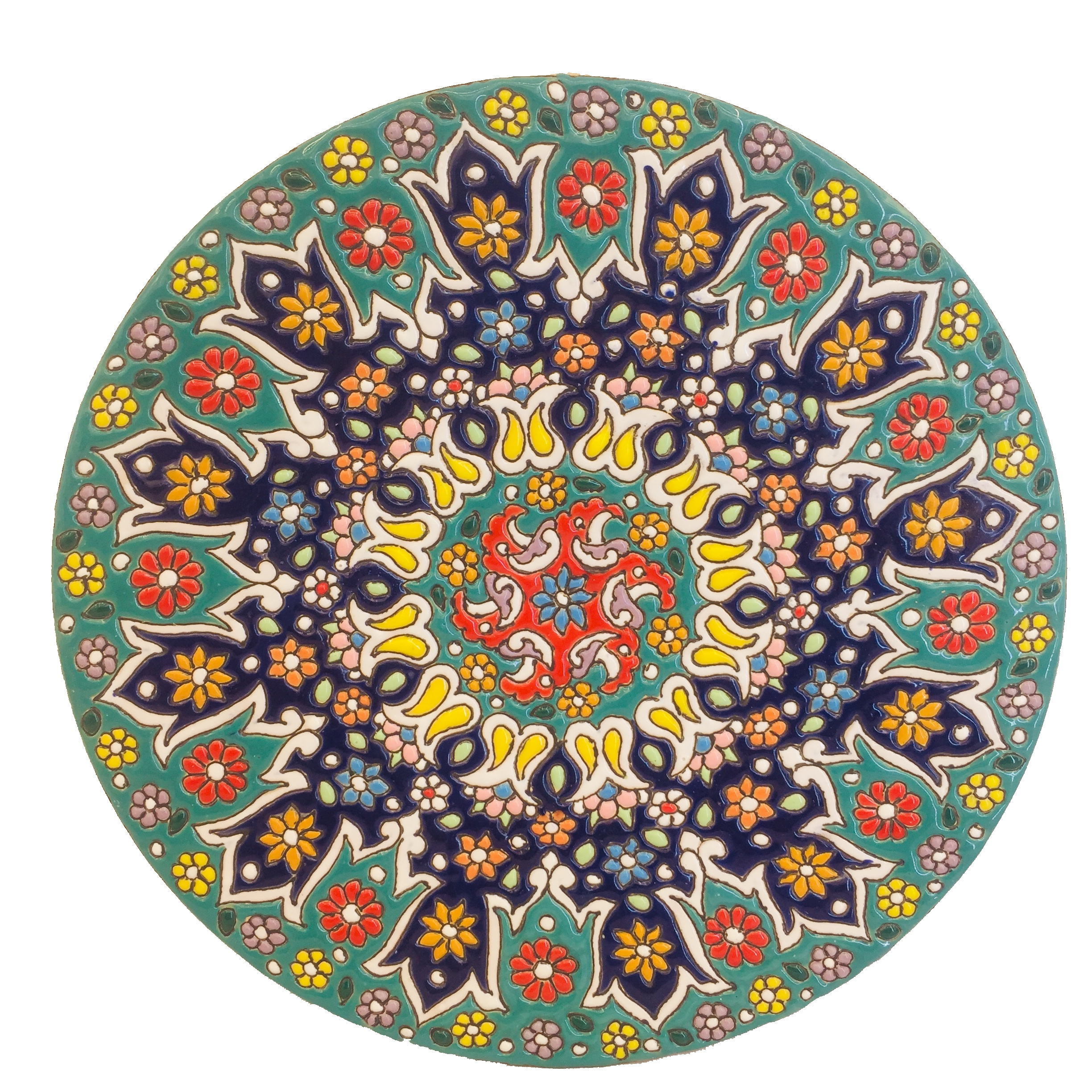 بشقاب میناکاری سفالی زمانیان کد ZMN20006