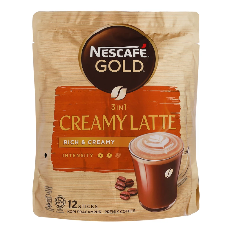 پودر قهوه فوری CREAMY LATTE  سه در یک نسکافه بسته 12 عددی