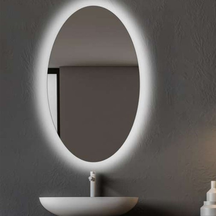 آینه سرویس بهداشتی تارا دکور مدل بک لایت ساده بیضی کد B161