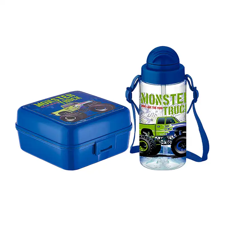 ظرف نگهدارنده کودک مدل Truck کد 912008 به همراه قمقمه