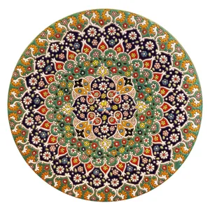 بشقاب میناکاری سفالی زمانیان کد ZMN30024