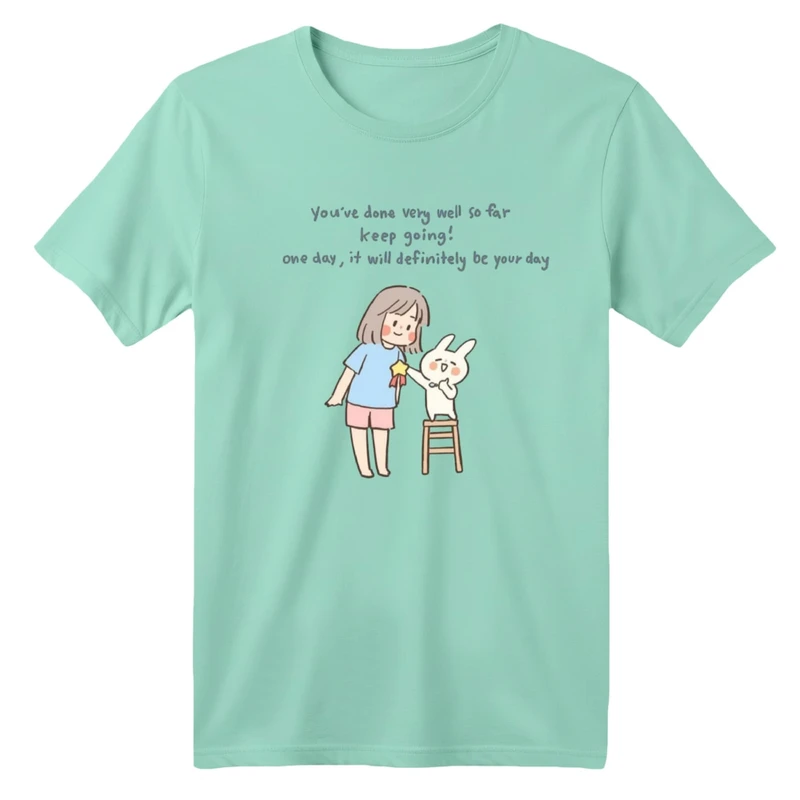 تی شرت آستین کوتاه بچگانه مدل دختر و خرگوش کد 3