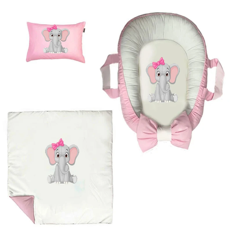 سرویس خواب سه تکه نوزاد ناریکو مدل گارد محافظ دار طرح فیل کد 054