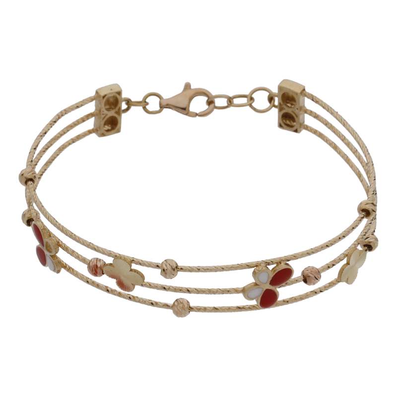 دستبند النگویی طلا 18 عیار دخترانه مایا ماهک مدل MB1642