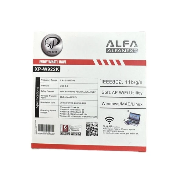 عکس شماره 4 : کارت شبکه بی سیم ایکس پی-پروداکت مدل xp-w922k