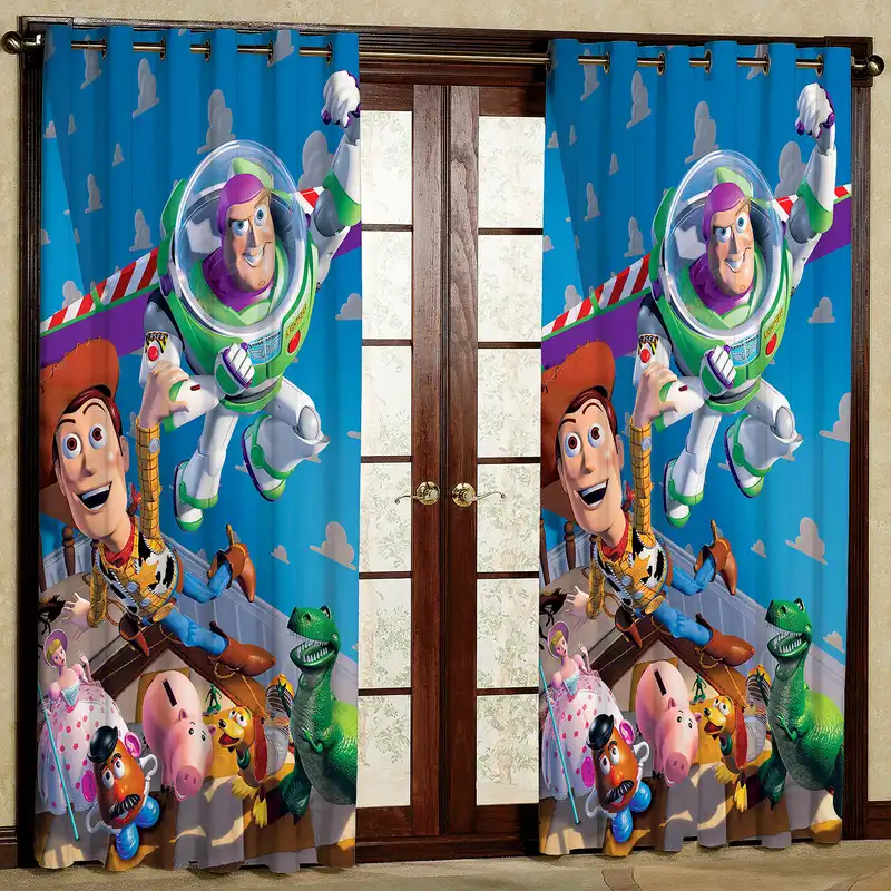 پرده مدل کارتون اسباب بازی ها مخمل پانچی کد 4124 سایز 200x140 سانتی متر