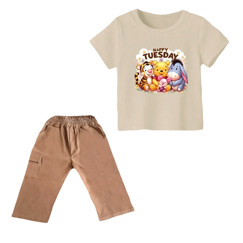 ست تی شرت و شلوارک پسرانه مدل پو کد 44