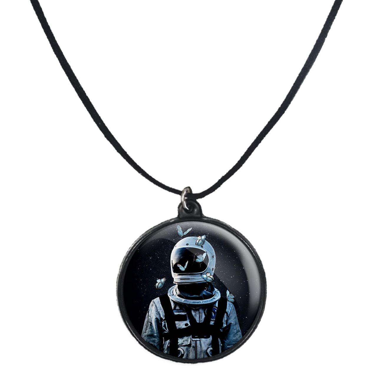 گردنبند پرمانه طرح فضانورد کد pmb.10375 مدل دو طرفه