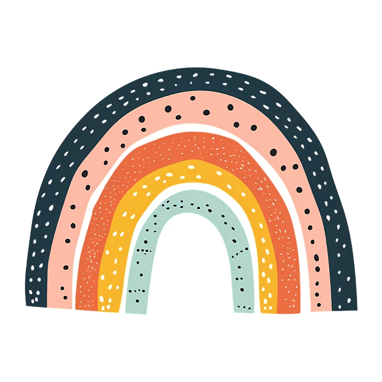 استیکر پارچه و لباس پاد آفرین مدل کارتونی رنگین کمان کد S3797