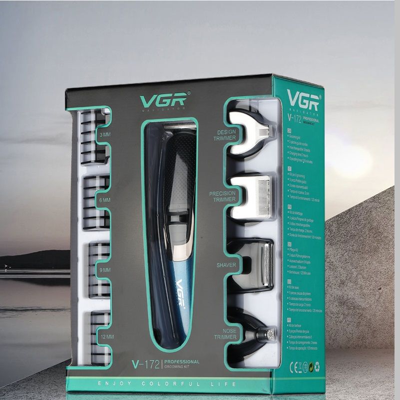 ست ماشین اصلاح موی صورت و بدن وی جی ار مدل V-172 - - 3