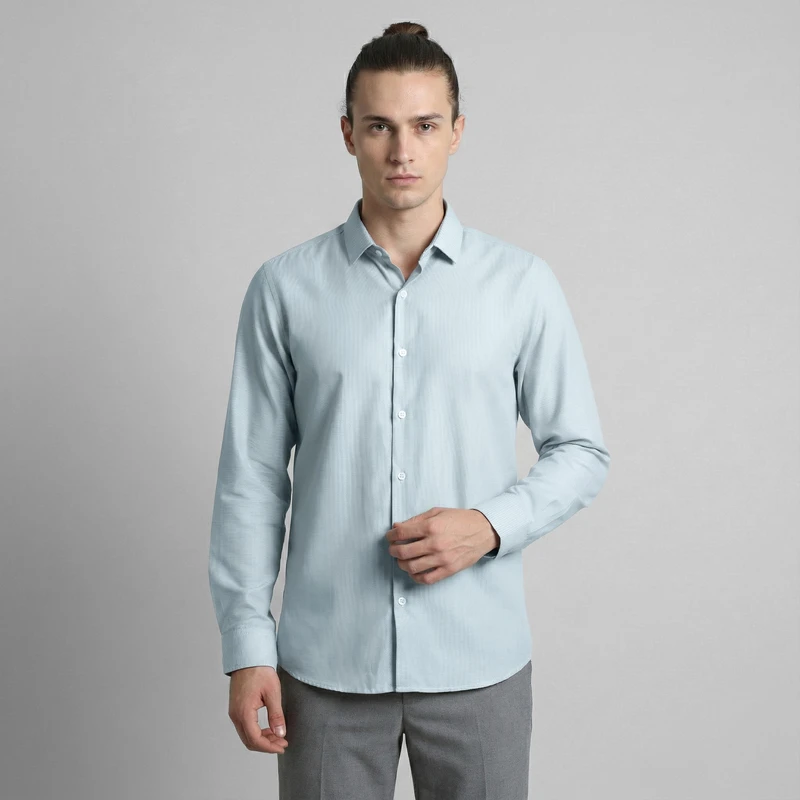 پیراهن آستین بلند یقه برگردان مردانه ال سی وایکیکی مدل S571492Z8