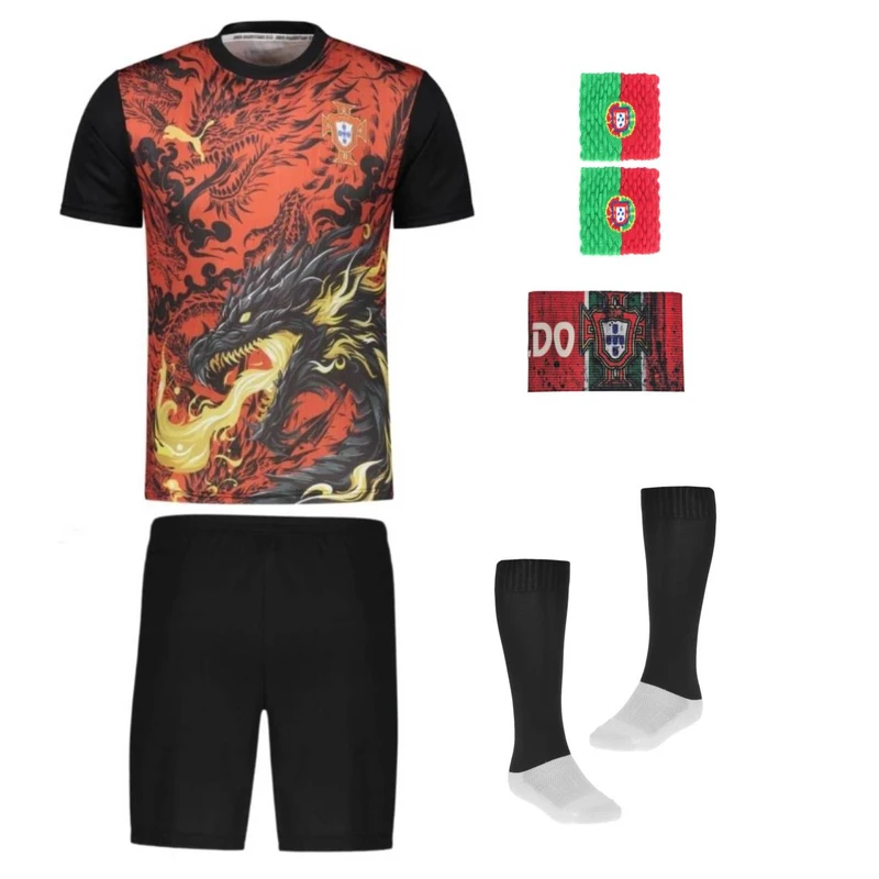ست 6 تکه لباس ورزشی پسرانه مدل دراگون پرتغال طرح رونالدو کد 2026
