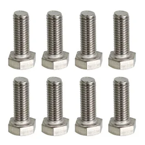 پیچ مدل P02 سر شش گوش آهنی 8x25 بسته 8 عددی