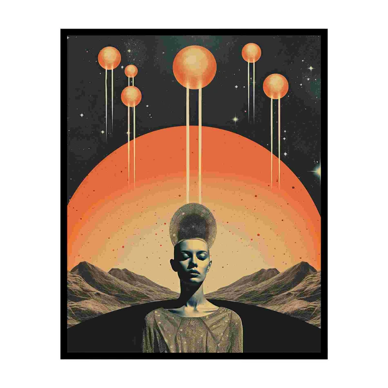 پوستر مدل چاپ پرتره زن هنر ماه