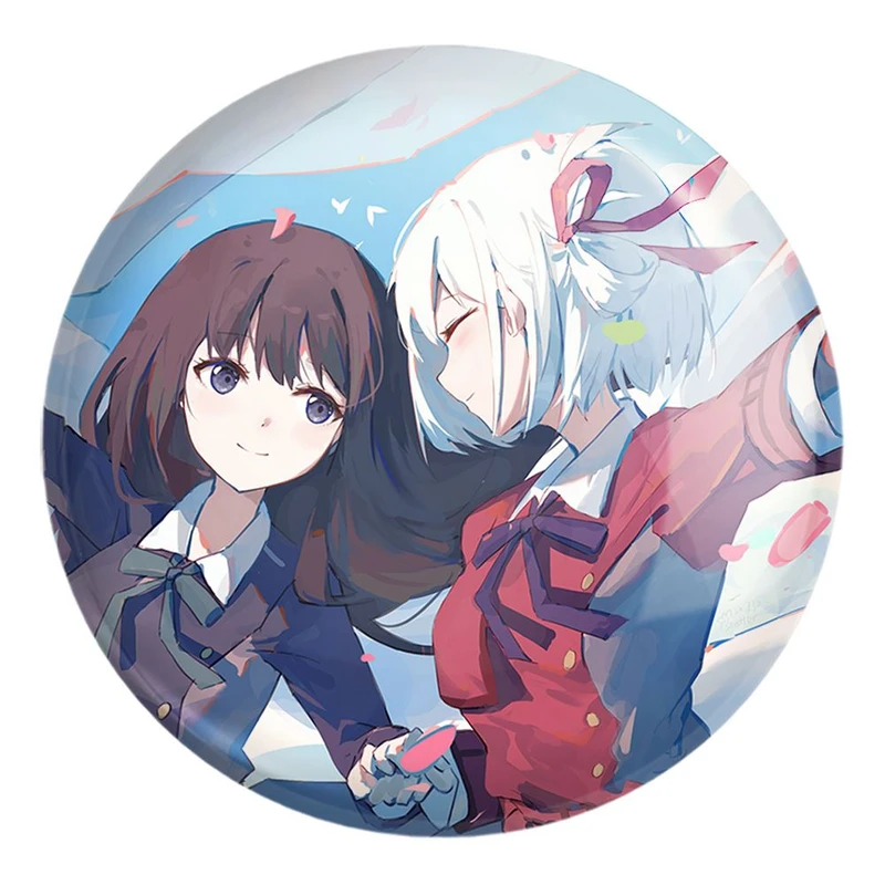 پیکسل خندالو طرح چیساتو و تاکینا انیمه لیکوریس ریکویل Lycoris Recoil کد 23035 مدل بزرگ