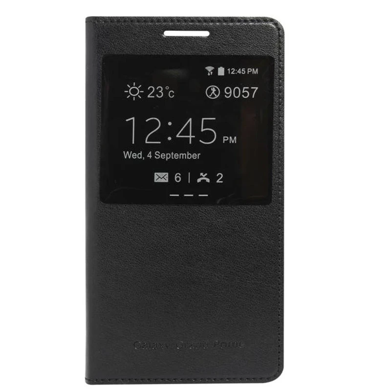 کیف کلاسوری مدل چرمی S View Cover مناسب برای گوشی موبایل سامسونگ Galaxy J2 Prime / G530 / Grand Prime