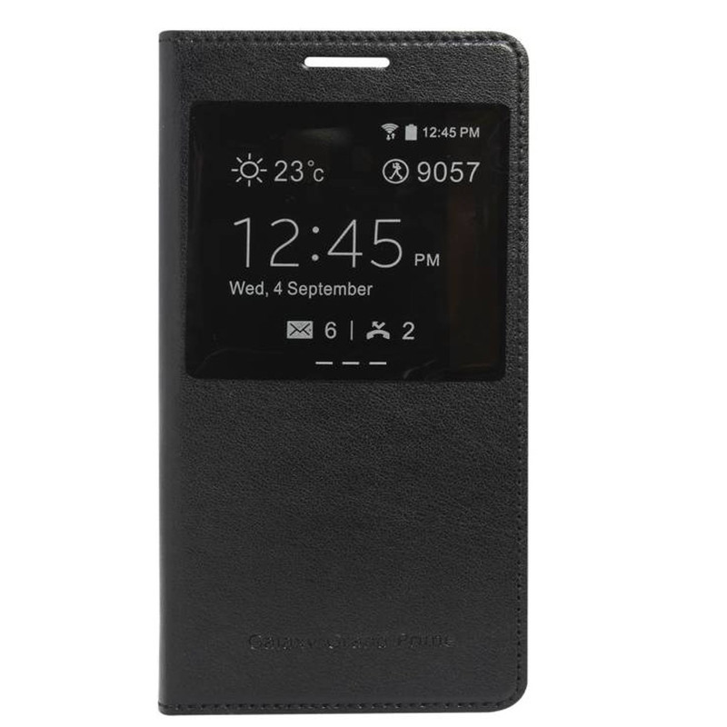 کیف کلاسوری مدل چرمی S View Cover مناسب برای گوشی موبایل سامسونگ Galaxy J2 Prime / G530 / Grand Prime