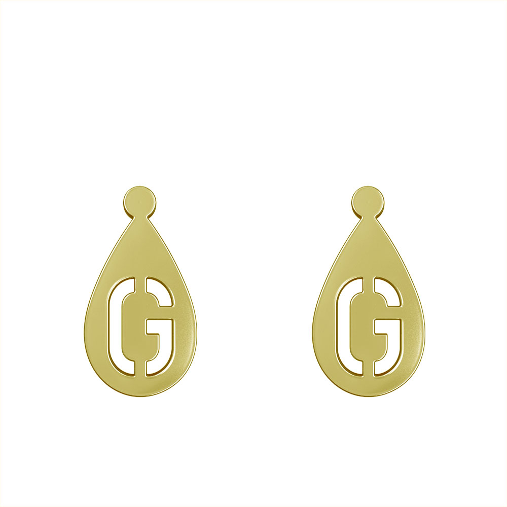 گوشواره طلا 18 عیار زنانه مدوپد مدل حرف G کد GA1-12872