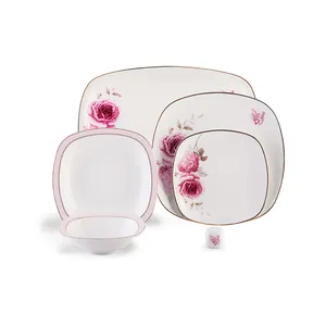 Zarin Iran Quatro Roseflower Dinnerware Set 27 Pcs High Grade
