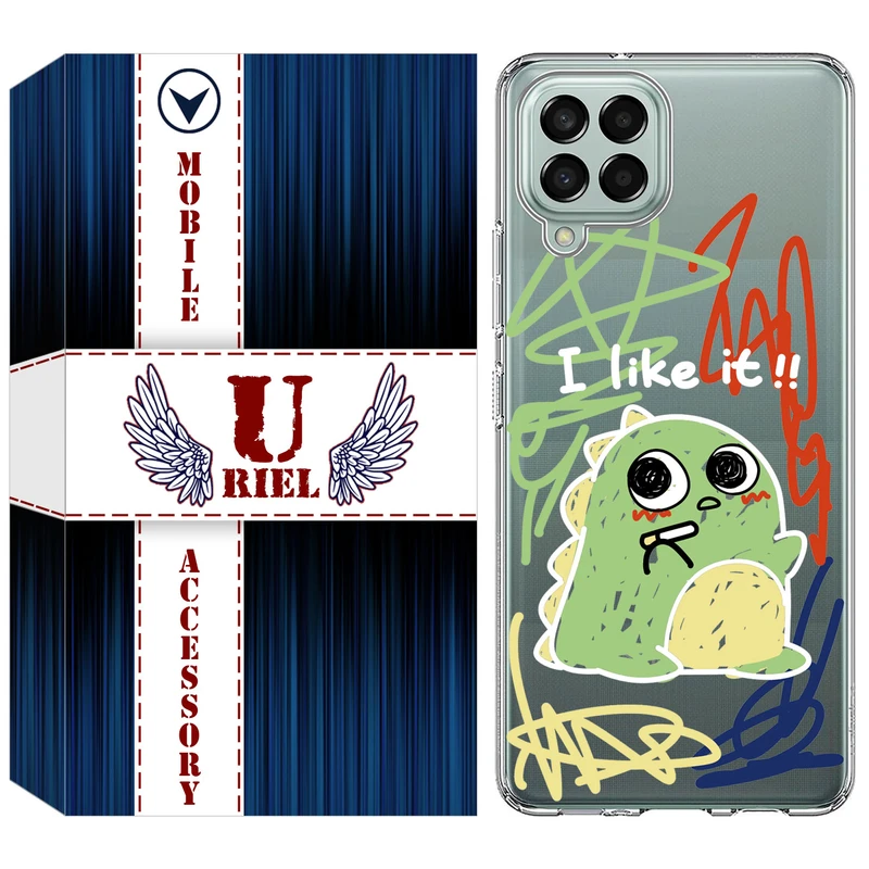 کاور یوریل قاب مدل Clear کد 21 طرح دایناسور نقاش مناسب برای گوشی موبایل سامسونگ Galaxy A12 / A12 Nacho / M12 / F12