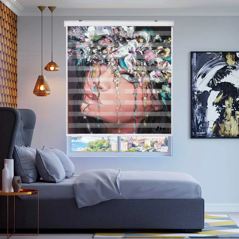 پرده زبرا زیو مدل P6015 سایز 150x200 سانتی متر