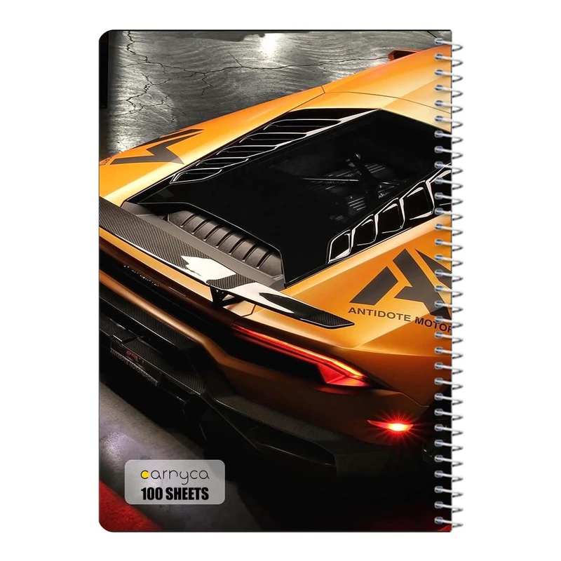 دفتر مشق 100 برگ سیمی کارنیکا طرح لامبورگینی هوراکان Lamborghini Huracan کد 66581