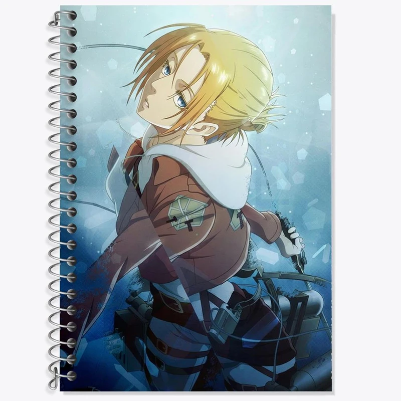 دفتر زبان 50 برگ خندالو مدل سه خط طرح آنی لئونهارت انیمه اتک آن تایتان Attack on Titan کد 10967