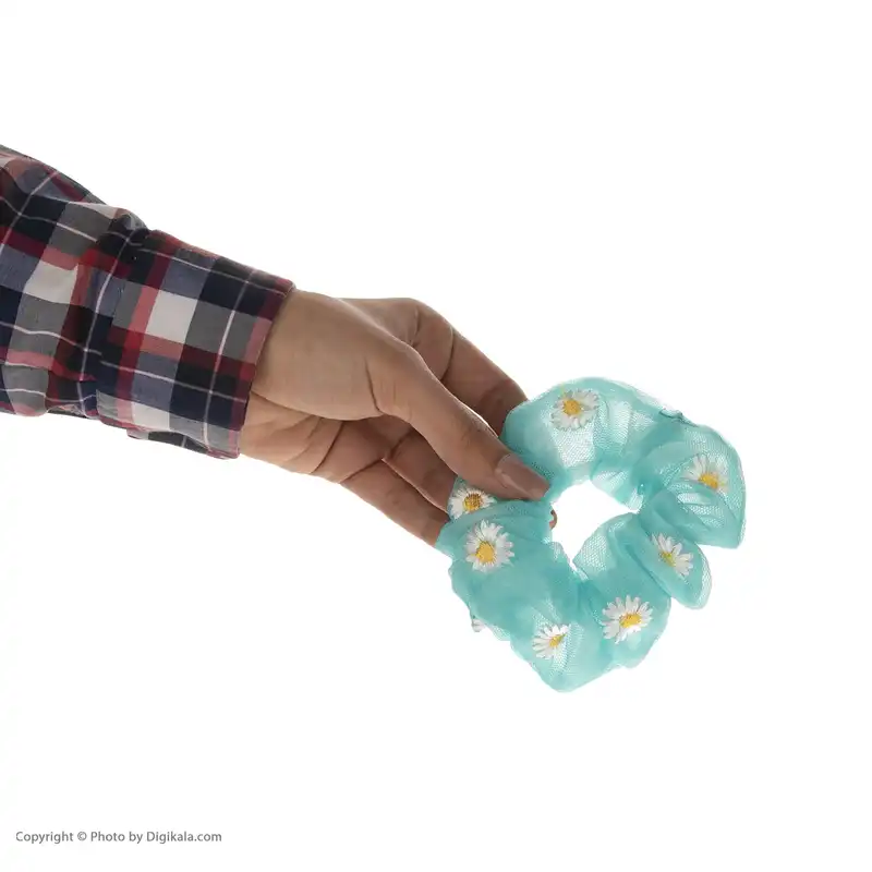 کش مو زنانه مدل اسکرانچی طرح بابونه