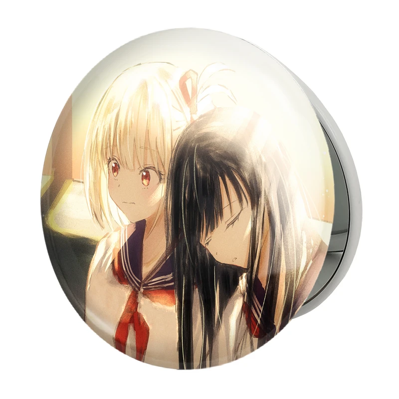 آینه جیبی خندالو طرح تاکینا و چیساتو انیمه لیکوریس ریکویل Lycoris Recoil مدل تاشو کد 23077 