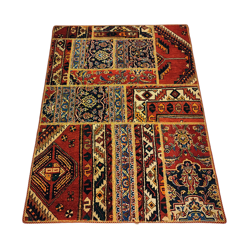 کلاژ فرش دستبافت یک و نیم متری مدل چهل تکه کد NKP.CO.V.1.8