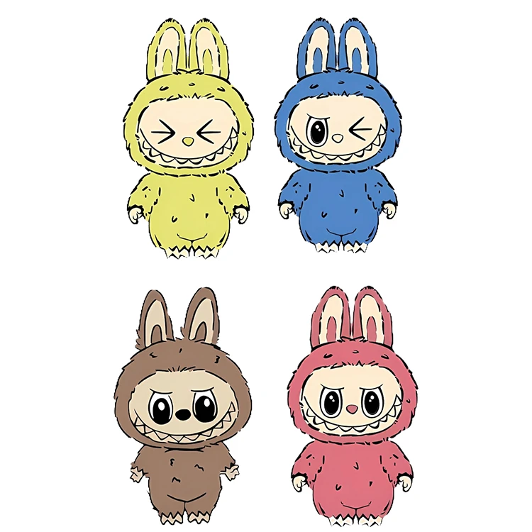 استیکر پارچه و لباس پاد آفرین مدل عروسک لبوبو Labubu کد S1193