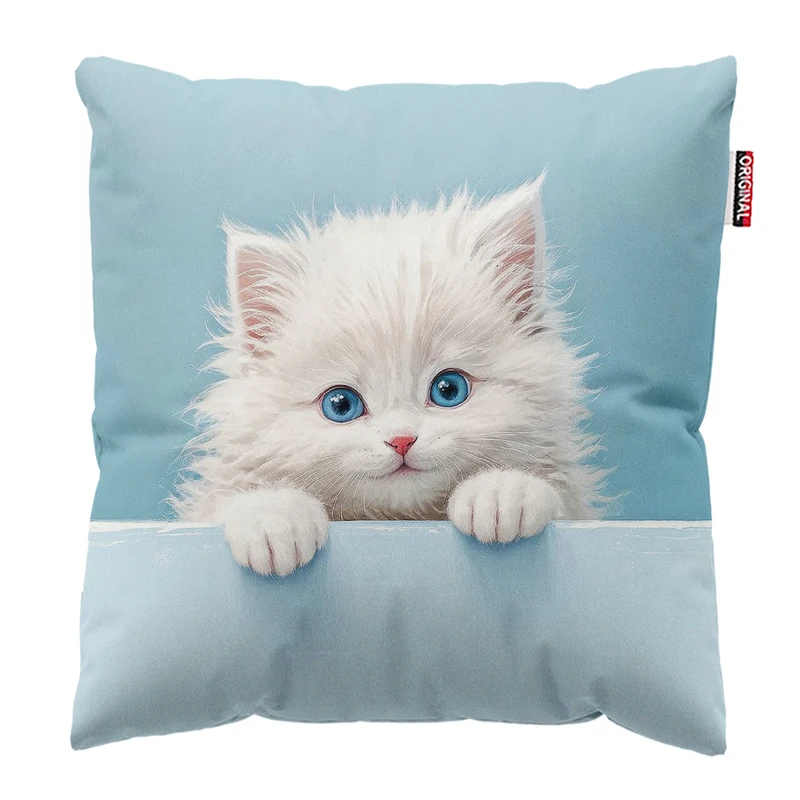 کوسن پاد آفرین مدل پیشی کیوت چشم رنگی کد 279 سایز 30*30 سانتی متر