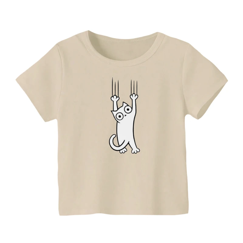 تی شرت آستین کوتاه بچگانه مدل گربه کد ۴