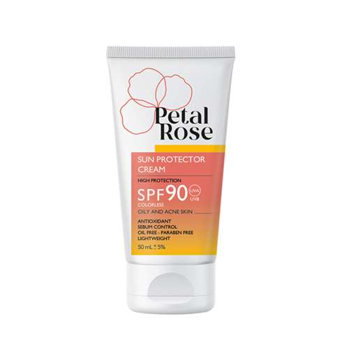 کرم ضد آفتاب بی رنگ پتال رز spf 90 مدل 01 مناسب برای پوست چرب حجم 50 میلی لیتر