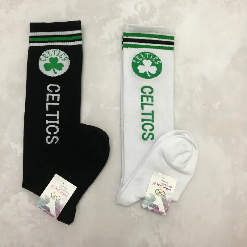 جوراب ورزشی ساق بلند مردانه مدل زیر زانو کش اسپرت پنبه برگ سلتیک بسته 2 عددی