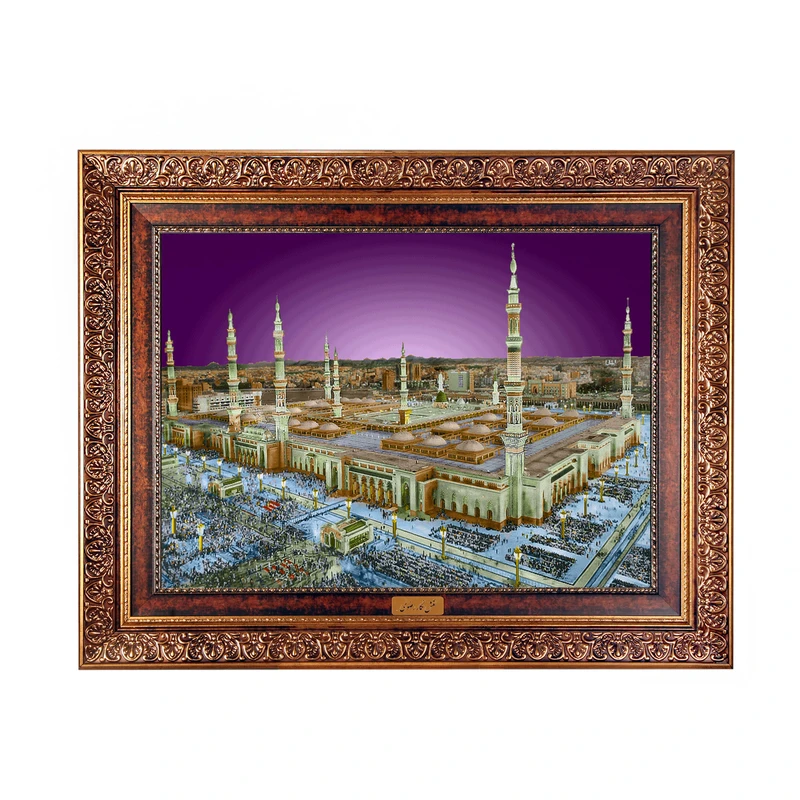 تابلو فرش ماشینی نقش نگار رضوی طرح مدینه کد 525C