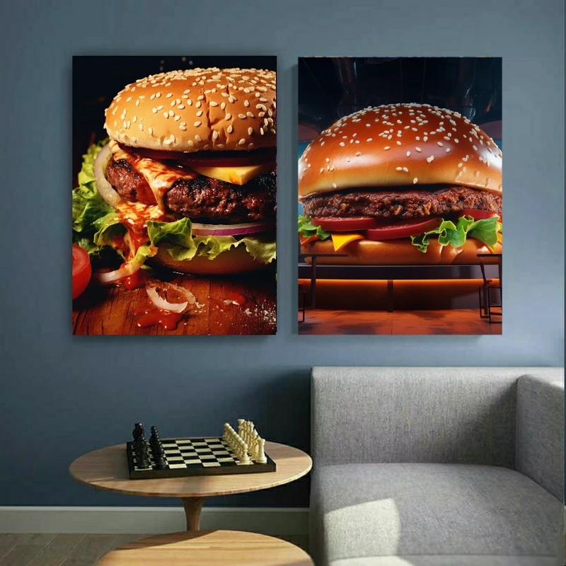  تابلو بوم طرح همبرگر مدل تنوری و پنیری کد BK22760 مجموعه دو عددی