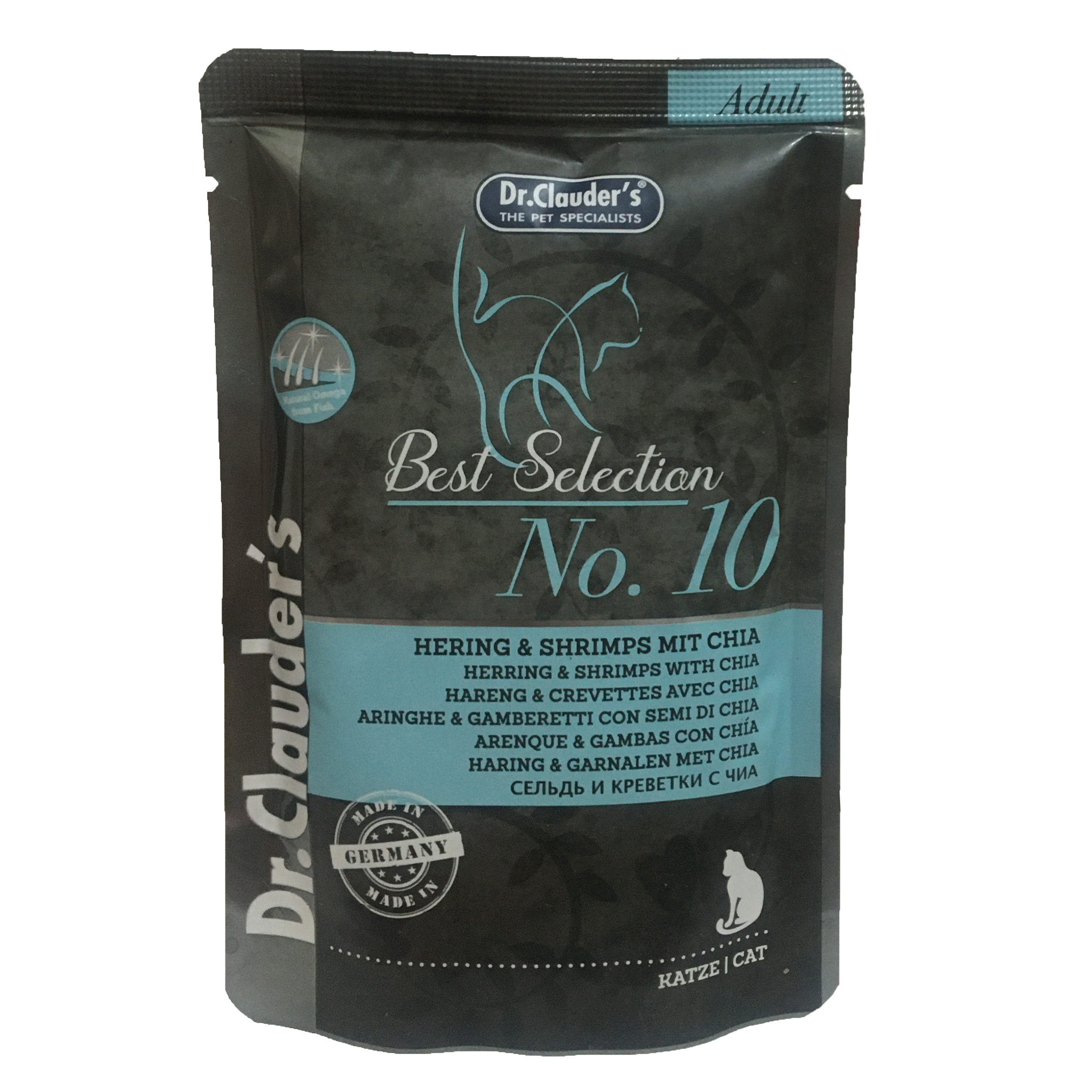 غذای پوچ گربه دکتر کلادرز مدل Best selection adult No.10 وزن 85 گرم