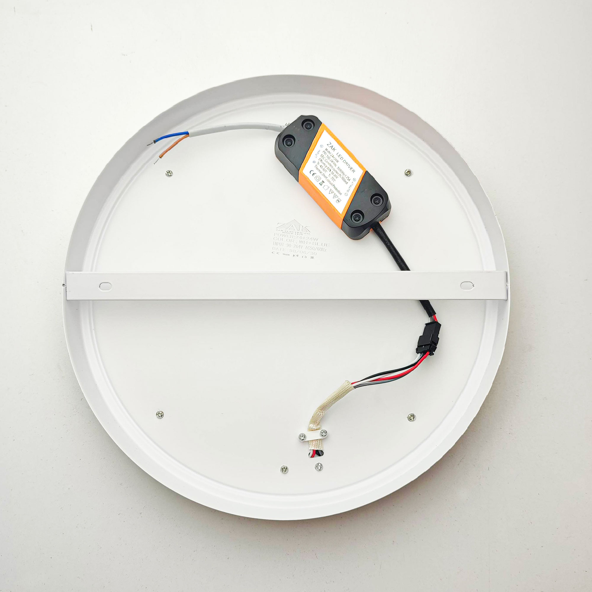 چراغ سقفی 24+24 وات زاک مدل سه حالته طرح روکار گرد