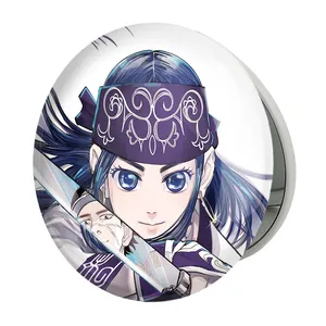 آینه جیبی خندالو طرح اسیرپا انیمه کامویی طلایی Golden Kamuy مدل تاشو کد 23716 