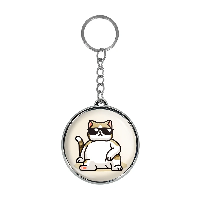 جاکلیدی خندالو طرح حیوانات بامزه گربه مدل دوطرفه کد 2835328354