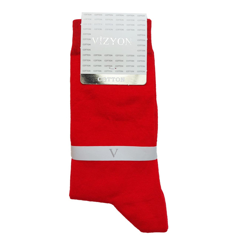 جوراب ساق بلند مردانه مدل تمام پنبه کد VI رنگ قرمز
