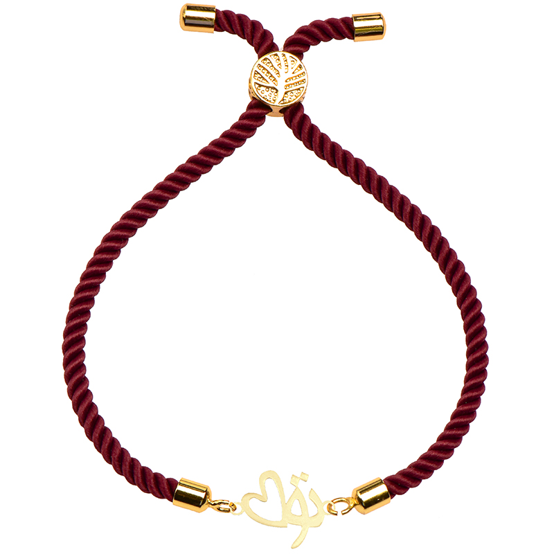 دستبند طلا 18 عیار زنانه کرابو طرح تو و قلب مدل Kr2485