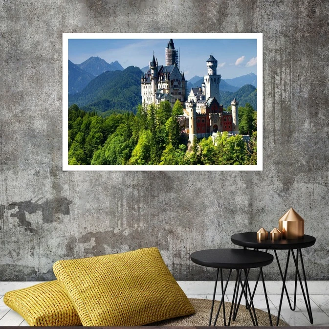 تابلو بکلیت طرح قصر نویشوانشتاین آلمان مدل قاب شاسی W-s8094