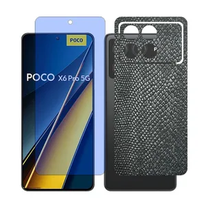 Glass Together model blue cut Screen Protector Suitable for Xiaomi Poco X6 Pro Mobile Phone with Back cover sticker