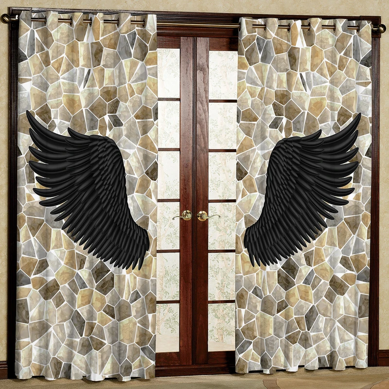 پرده مدل بال فرشته هازان پانچی کد 4497 سایز 140x200 سانتی متر