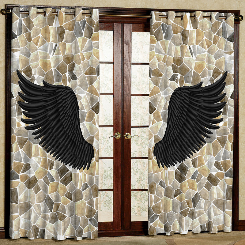  پرده مدل بال فرشته هازان پانچی کد 4497 سایز 140x200 سانتی متر